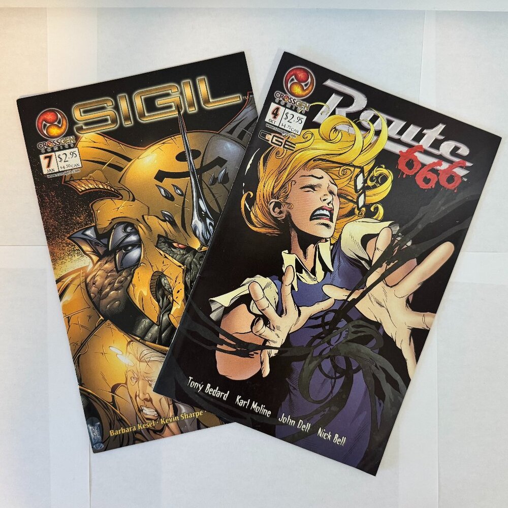 CrossGen Comics Bundle • Sigil #7 (2001) + Route 666 #4 (2002) Sci-Fi Fantasy